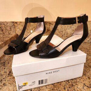 Luxury Jet Black Leather “High-Heel” Sandal Shoe